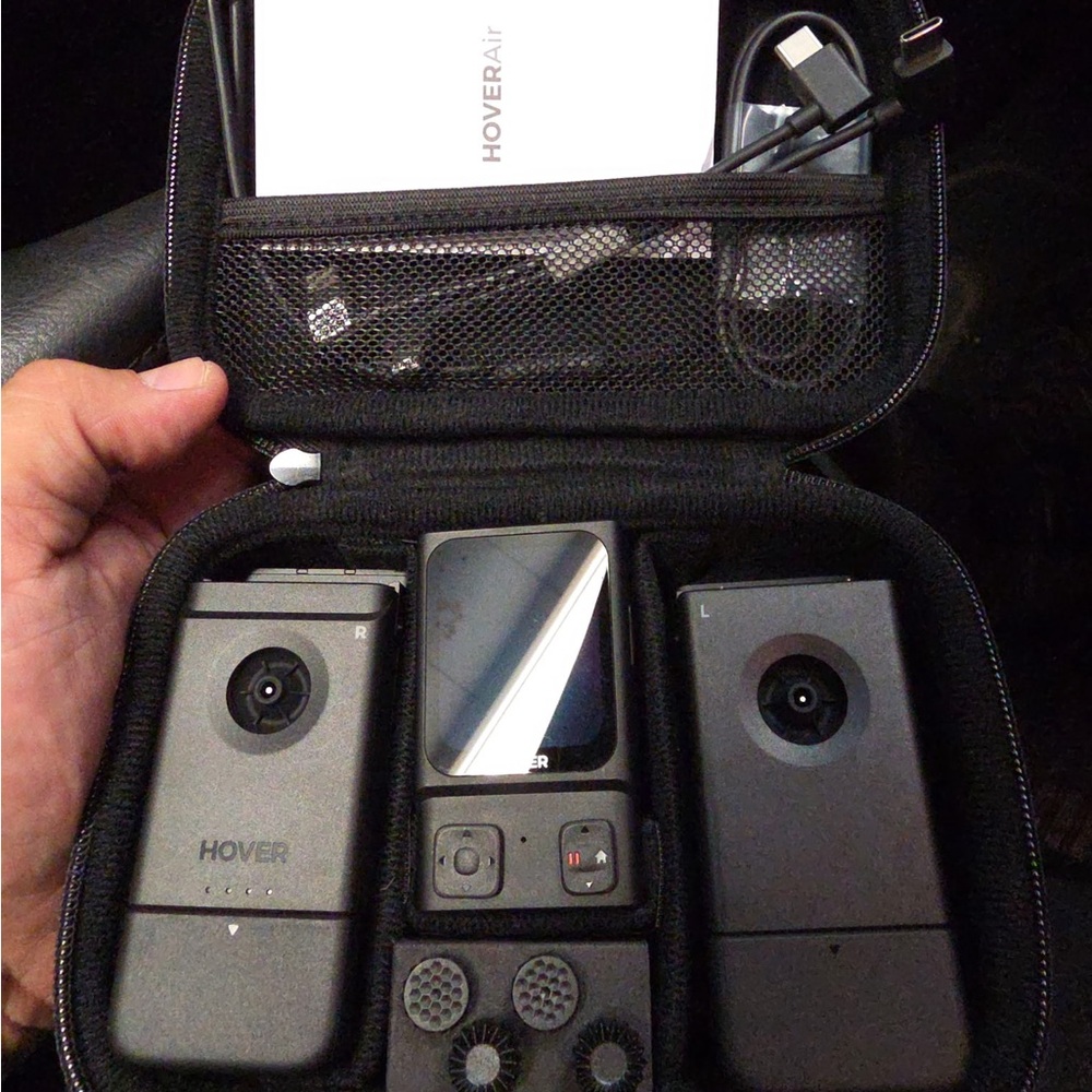 Hover Air Pro Max 1 drone and accessories beacons and joysticks
